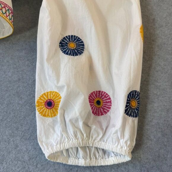 Madewell Women's Medium Blouse Embroidered Floral‎ Off-Shoulder Cotton Top Boho - Picture 8 of 10